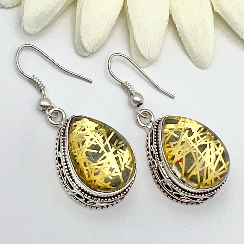 GOLDEN RUTILE EARRINGS